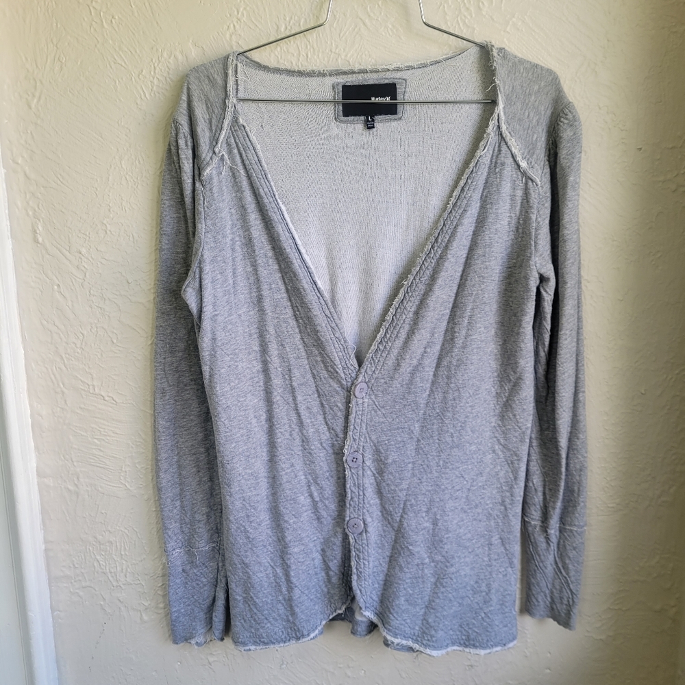 Hurley Half-Button Cardigan, Size Large